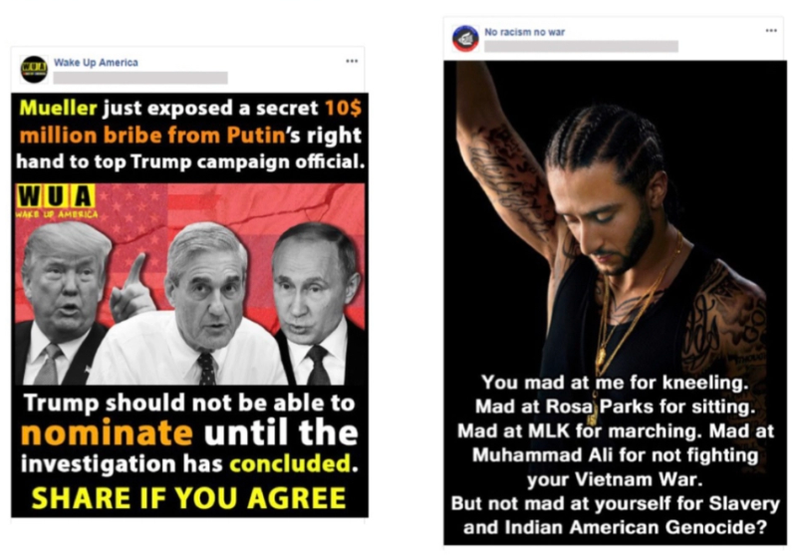 A couple of the posts provided by Facebook said to be linked to Iranian citizens.